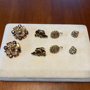 Costume topaz earrings set